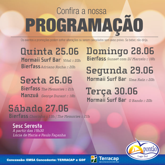 Pontao - Programao da Semana